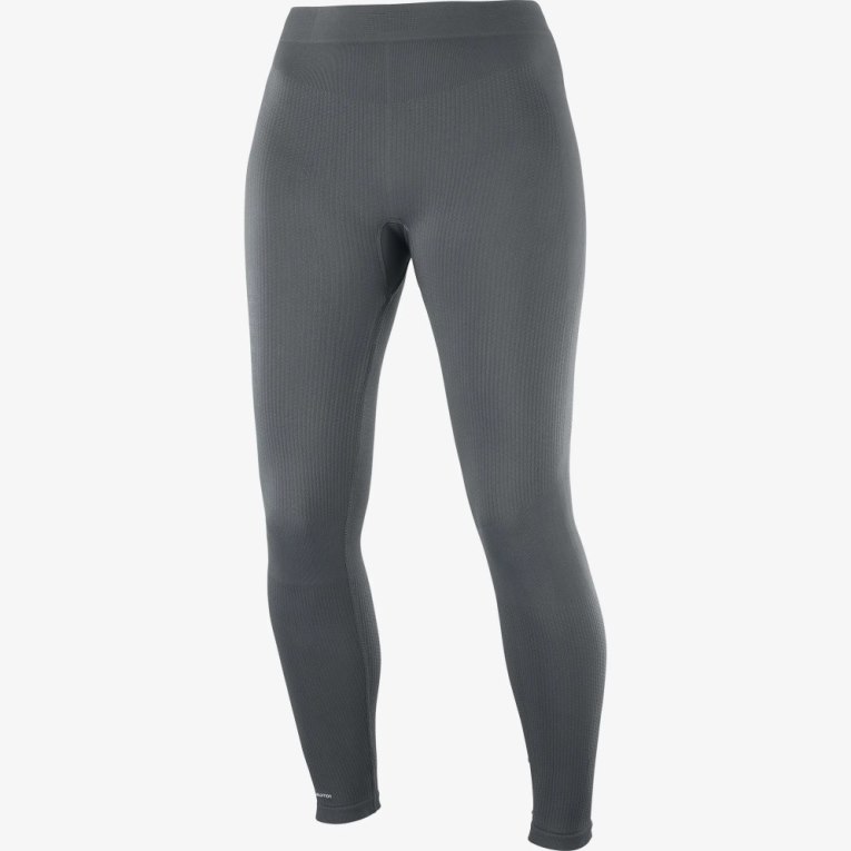 Dámské Běžecké Tighty Salomon Essential Seamless Tmavě Šedé | CZ 03RENGM